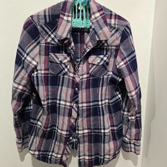 Cozy & Colorful Flannel Shirt – Blue, Pink & Purple – Lightly Loved XL - Picture 1 of 3